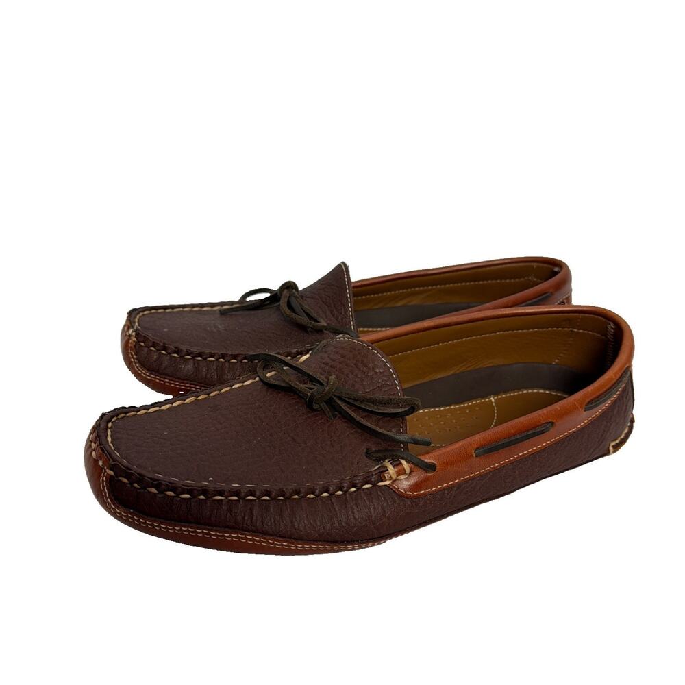 LL Bean Casco Bay Boat Mocs 238246 Brown Tan Leather Loafers Mens 11